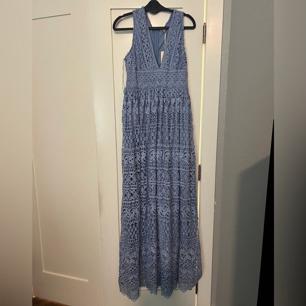 Blue Lace Maxi Dress